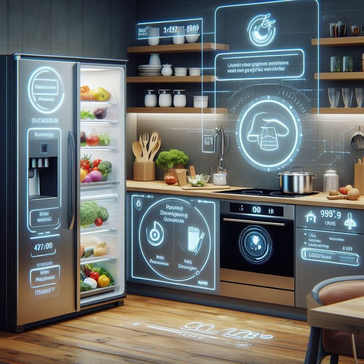 Intelligente Küche mit vernetzter Hausautomation und Sensortechnik